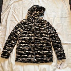 DKNY Sport Velvet Camo Puffer Coat